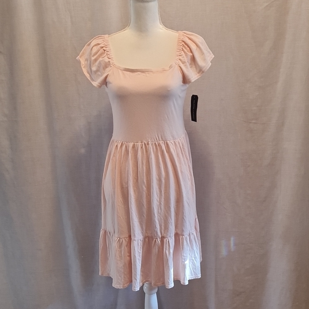 MELROSE and Market Elegant Light Pink Ruffle Sleeve Dress, NWT, Soft Cotton